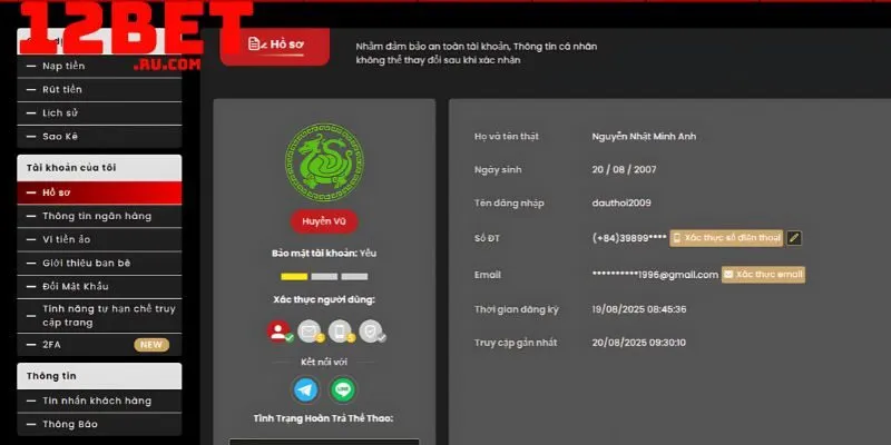 Rút tiền 12BET 1 rút tiền 12BET